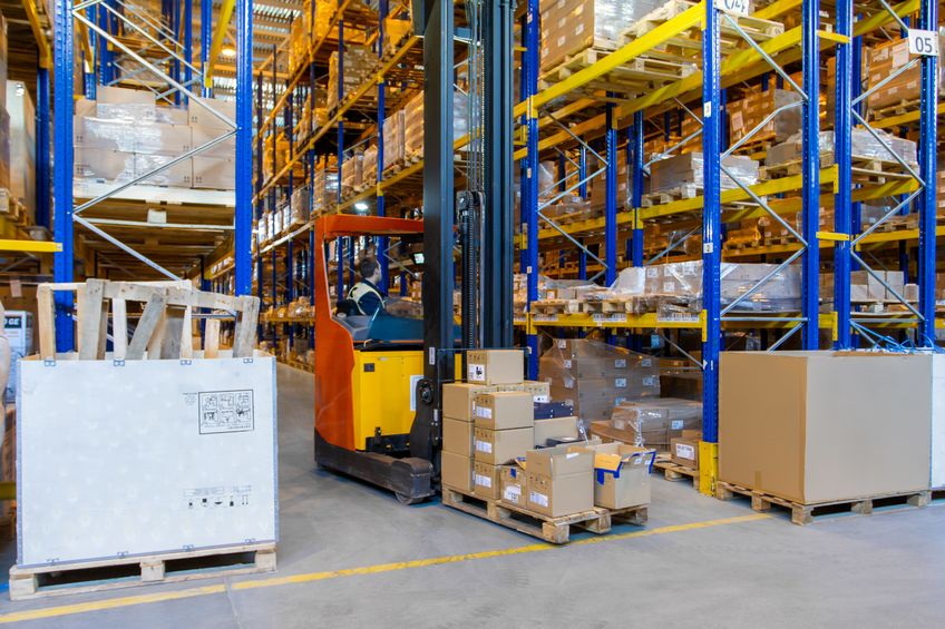 pallet racking and forklift